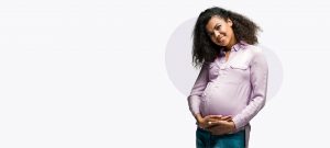 A smiling pregnant woman