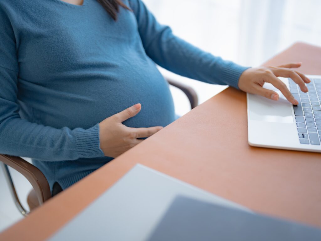 pregnant woman at work