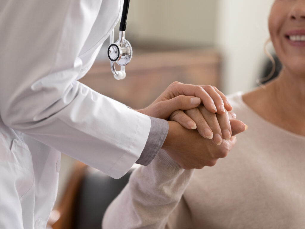Doctor,Giving,Hope.,Close,Up,Shot,Of,Young,Female,Physician